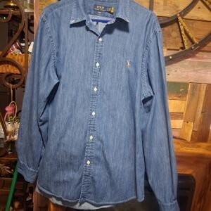 Polo by Ralph Lauren Men's Casual Blue Shirt